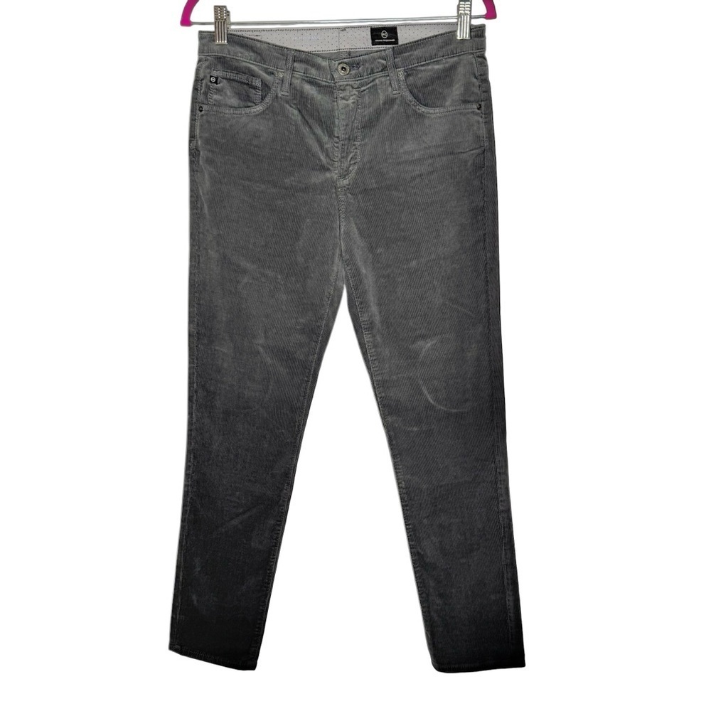 AG Adriano Goldschmied The Stevie‎ Ankle Slim Pants Corduroy Grey 29 R